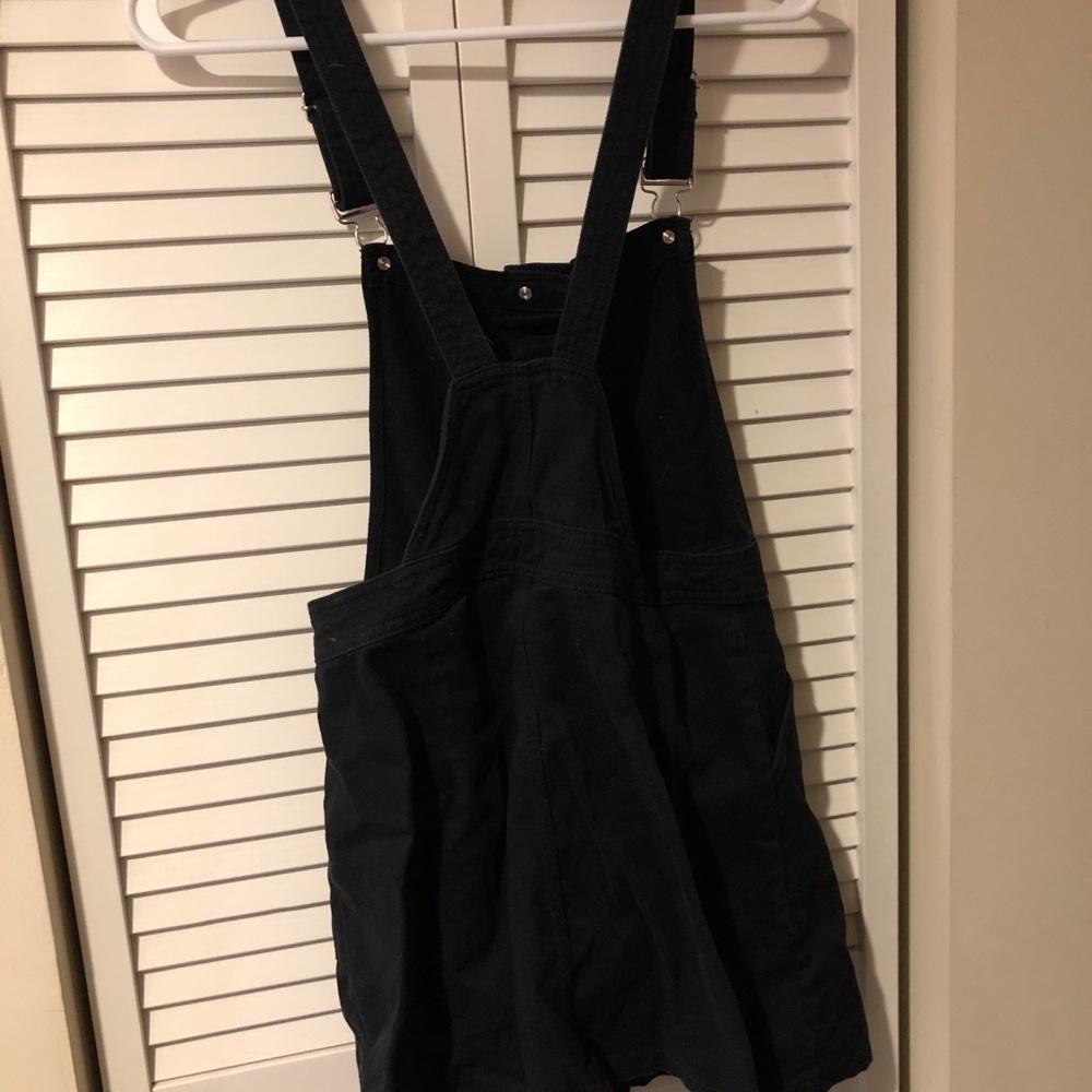 Black denim overall dress